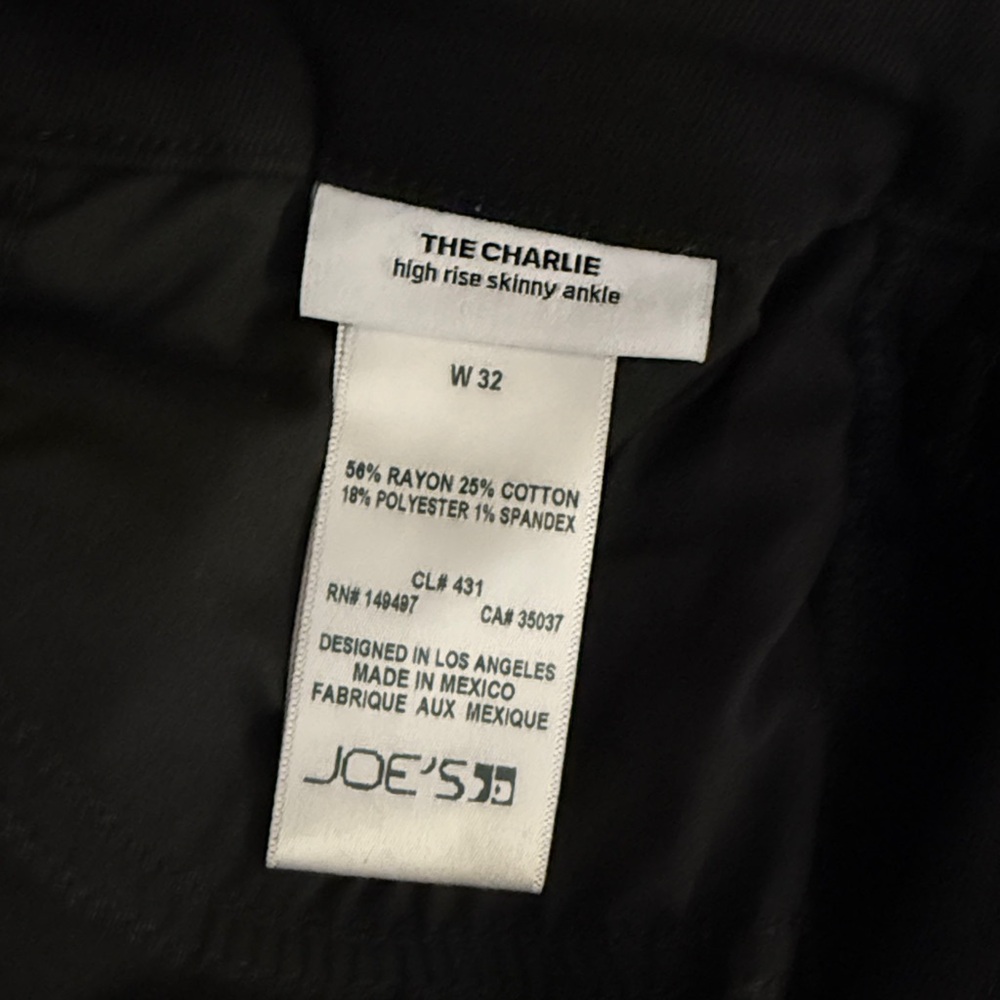 Joe's Jeans Black High Rise Skinny Ankle Pants - Picture 4 of 7